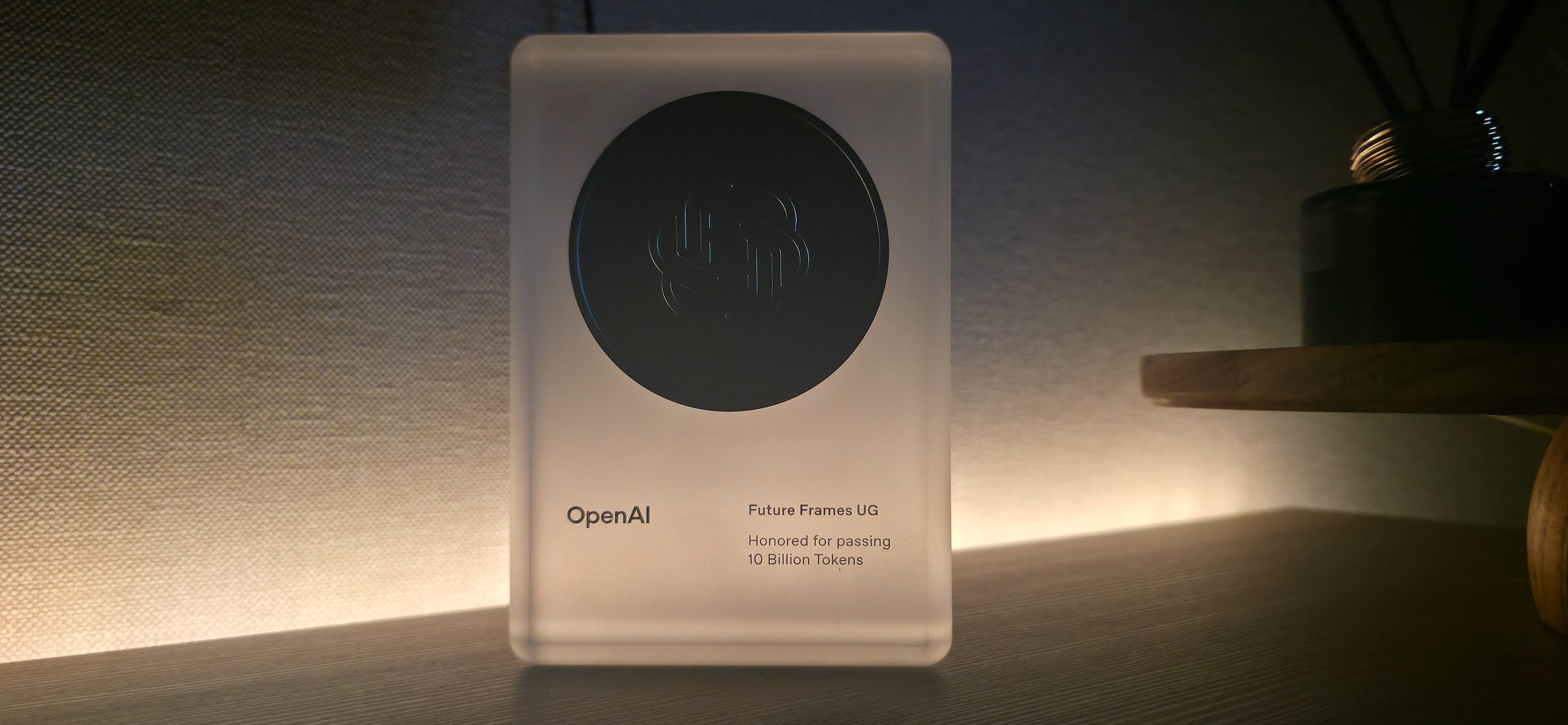 OpenAI Award – Future Frames UG, Honored for passing 10 Billion Tokens